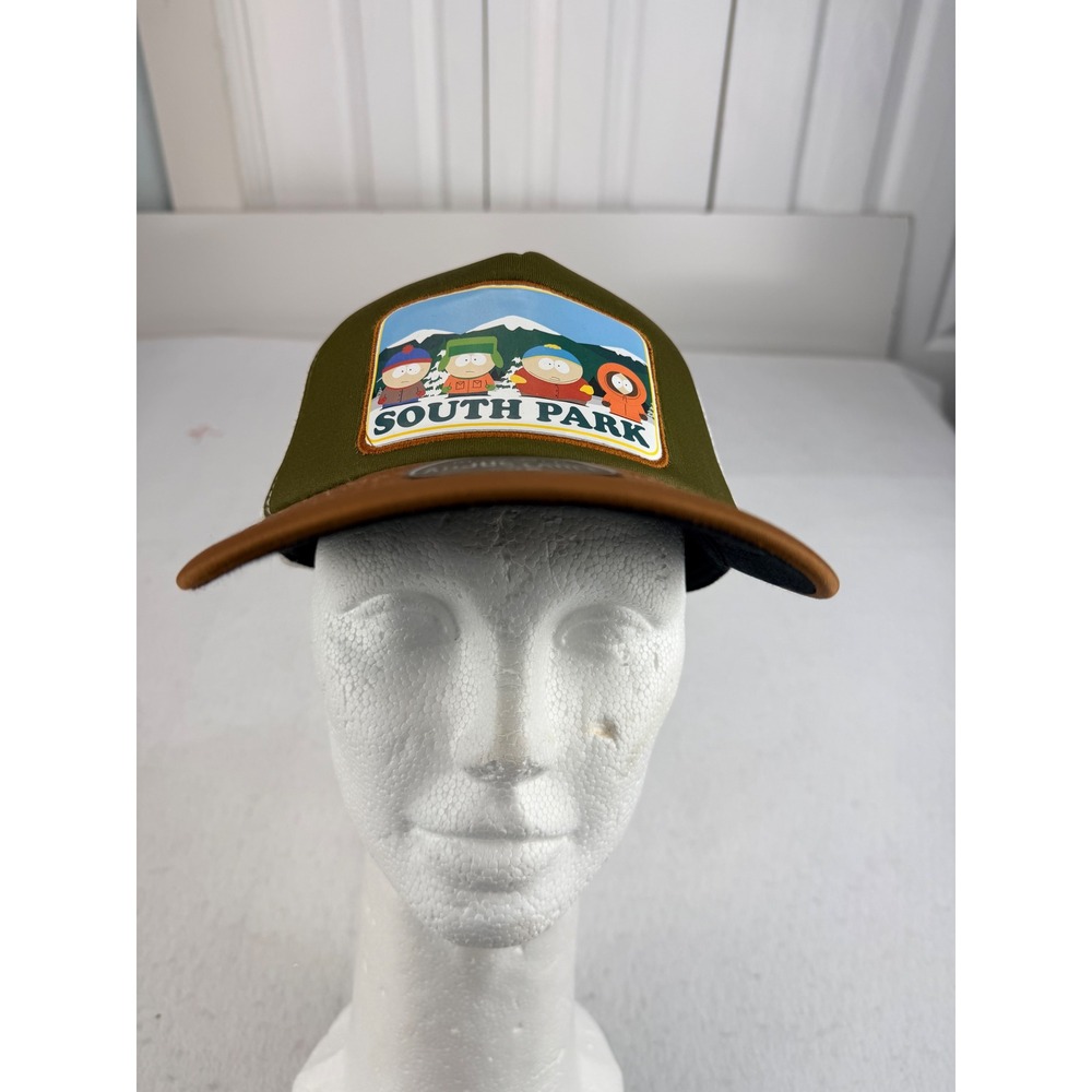 Bioworld South Park Trucker Hat Green Brown Snapback Cap OSFM Stan Kyle Cartman